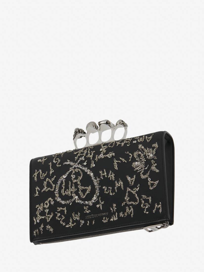 Skull Four-Ring Small Pouch