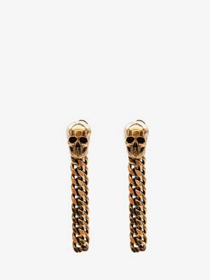 Boucles d’oreilles chaîne avec breloque Skull