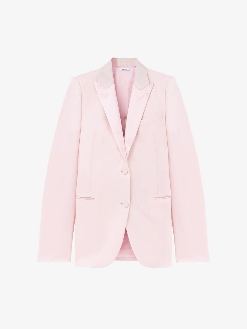 Veste À Revers, En Satin