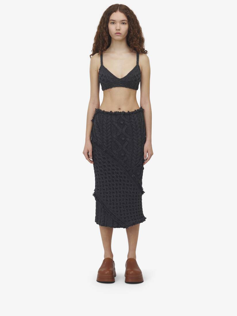 Cable Knit Pencil Skirt