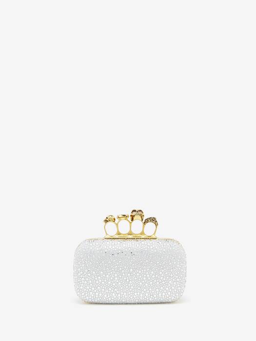クラッチバッグ alexander mcqueen CLUTCH BAG (7770111BL0I 1400) Alexander McQueen Knuckle Clutch With Chain In Black