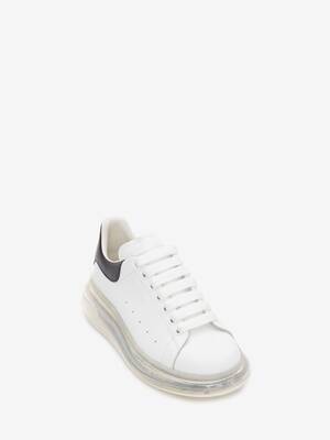 Oversized Transparent Sole Sneaker in White/Black | Alexander McQueen US