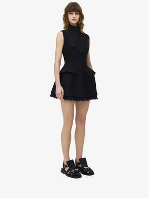 ワンピース ALEXANDER MCQUEEN Women Mid Skirts 791095 BLACK Thumbnail-833439QJADK1000_F.