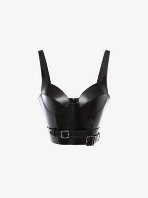 Articulated Leather Corset Top