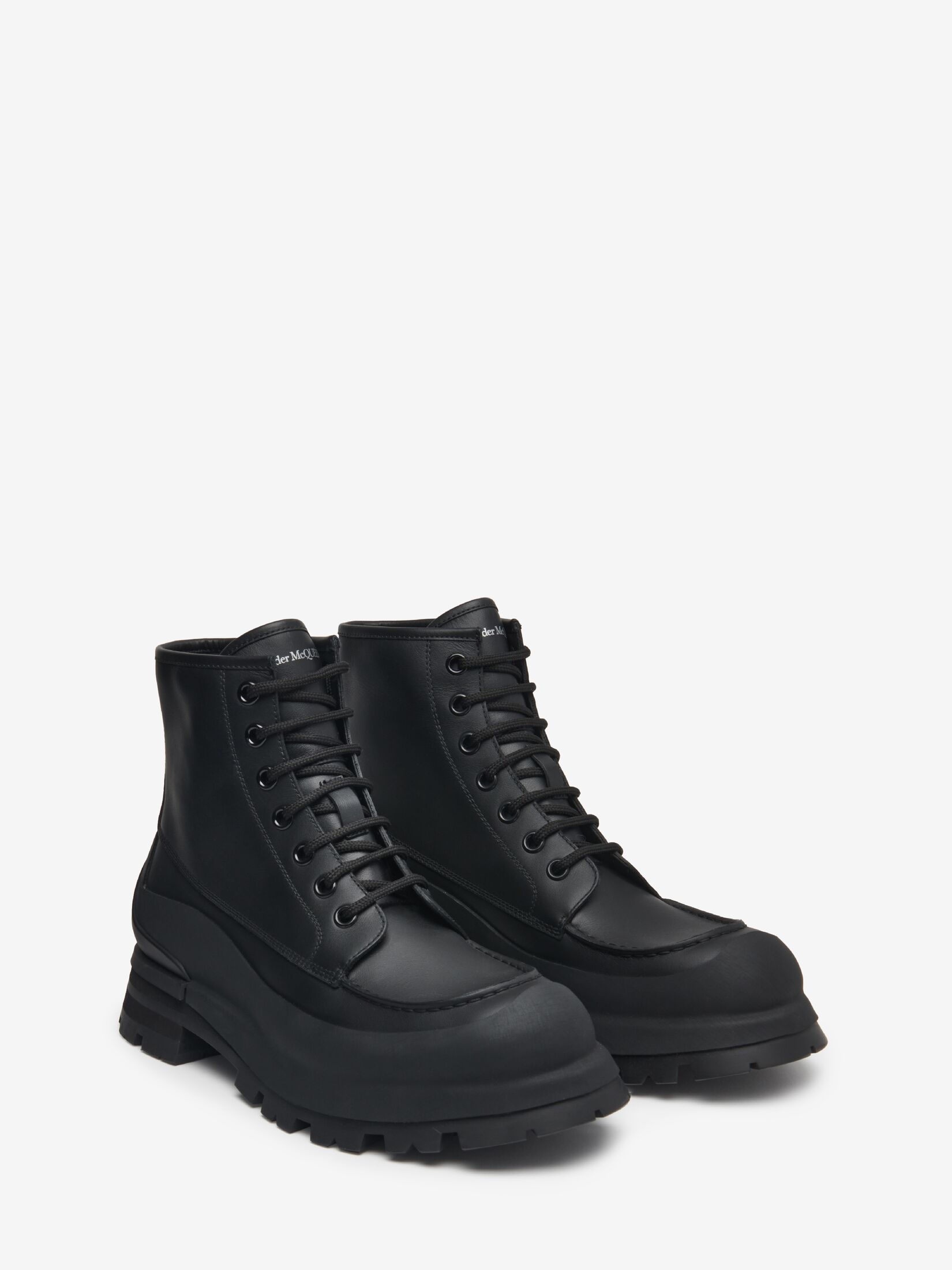 Wander Lace Up Boot in Black | Alexander McQueen GB