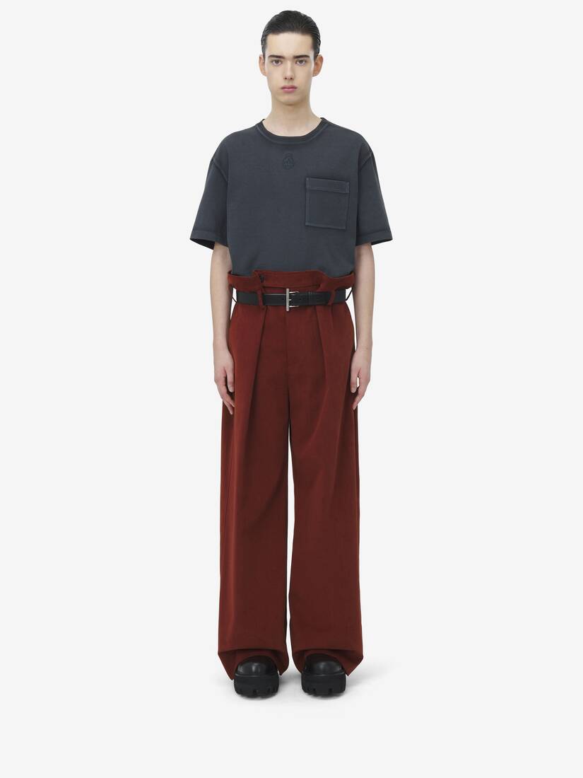 Pantalon Froncé À La Taille Oversize