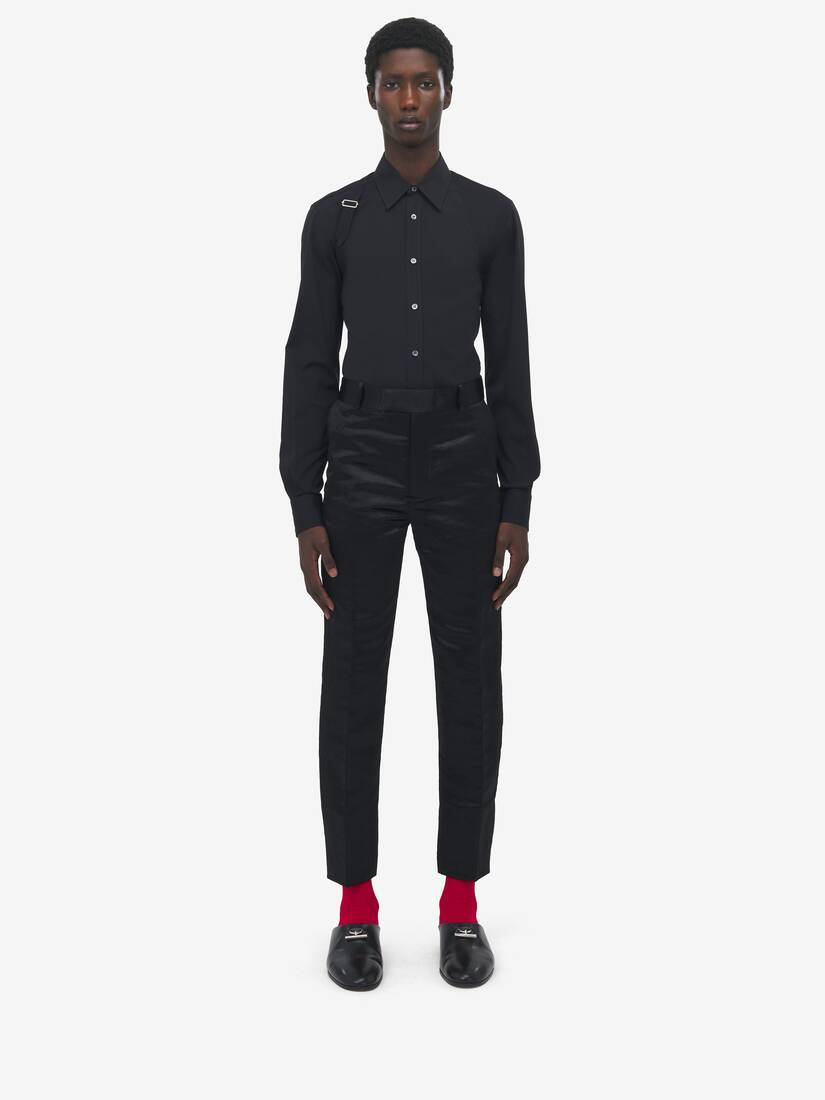 Hammered Satin Cigarette Trousers