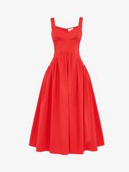 Sweetheart Neckline Midi Dress