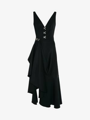 Barathea Asymmetric Drape Dress