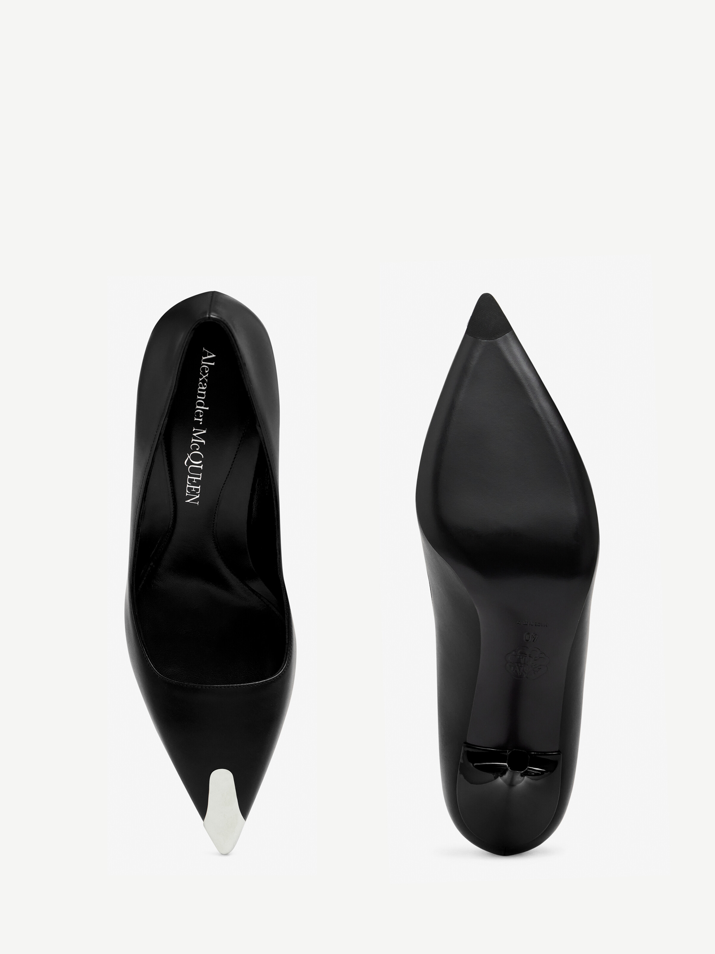 Women's Punk Pump in Black/Silver in Calf Leather | Alexander McQueen - image 4