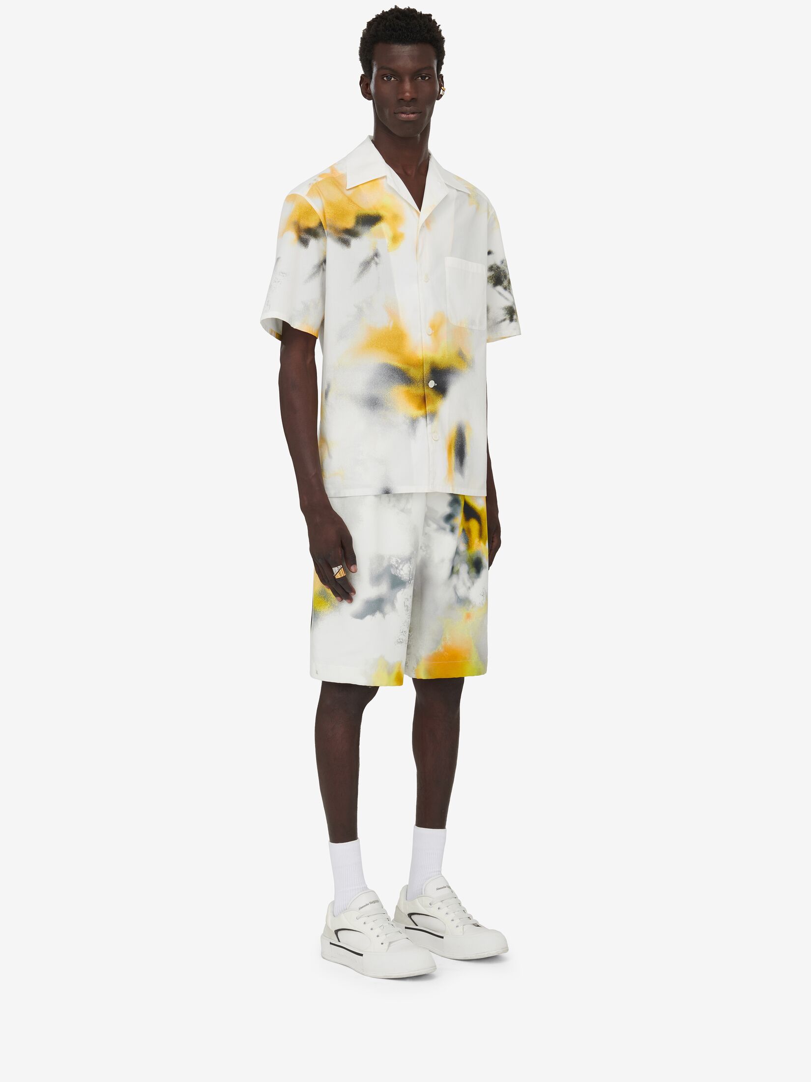 Obscured Flower Bowling Shirt