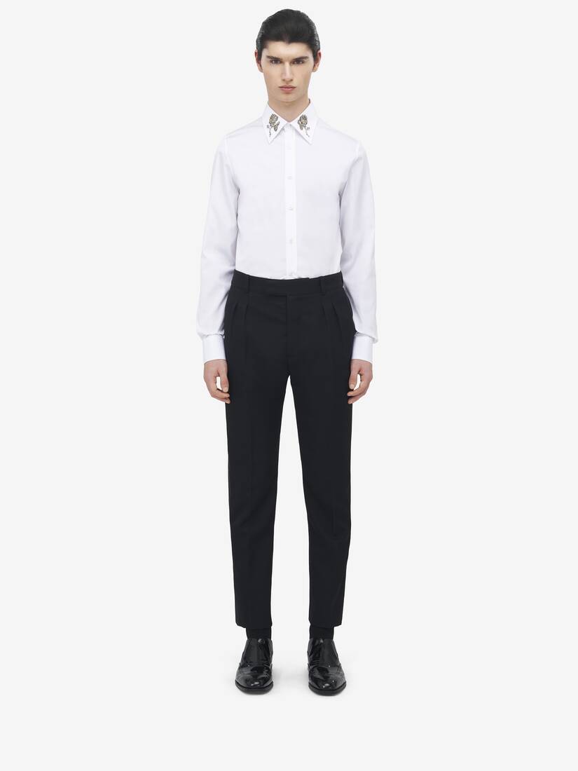 Pleat Detail Tuxedo Trousers
