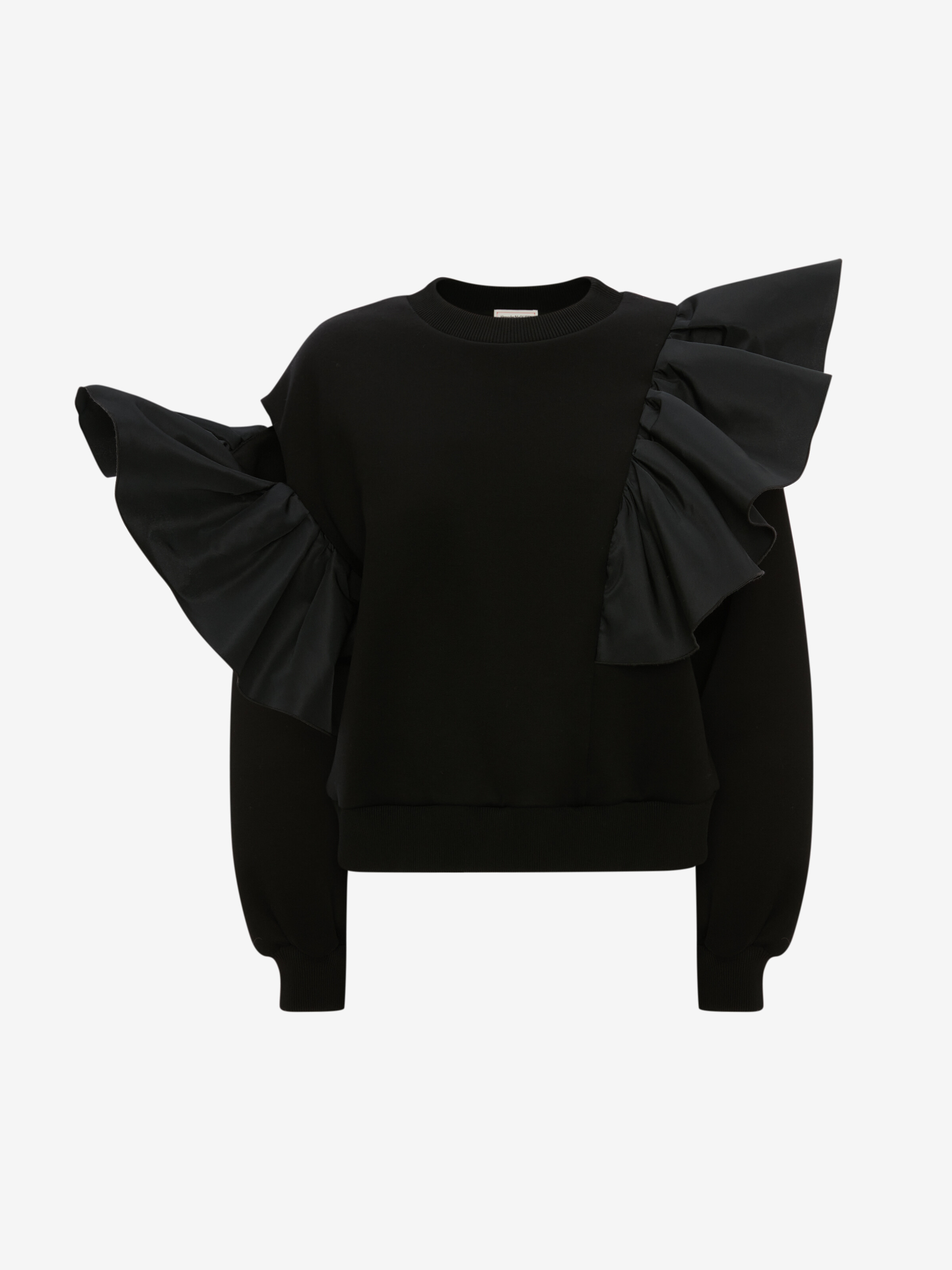 black ruffle sweatshirt