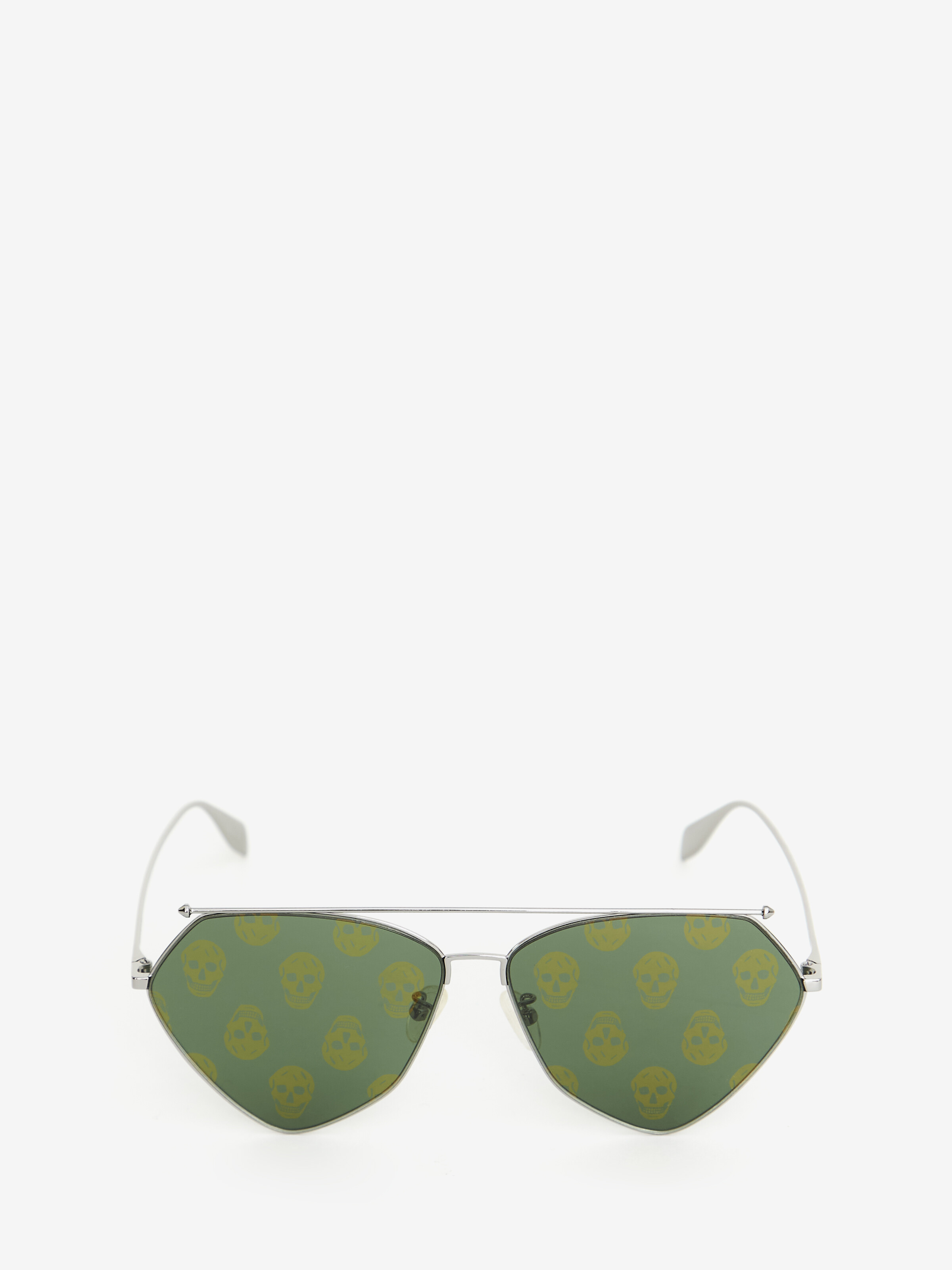 Shop Alexander Mcqueen Top Piercing Sunglasses In Green