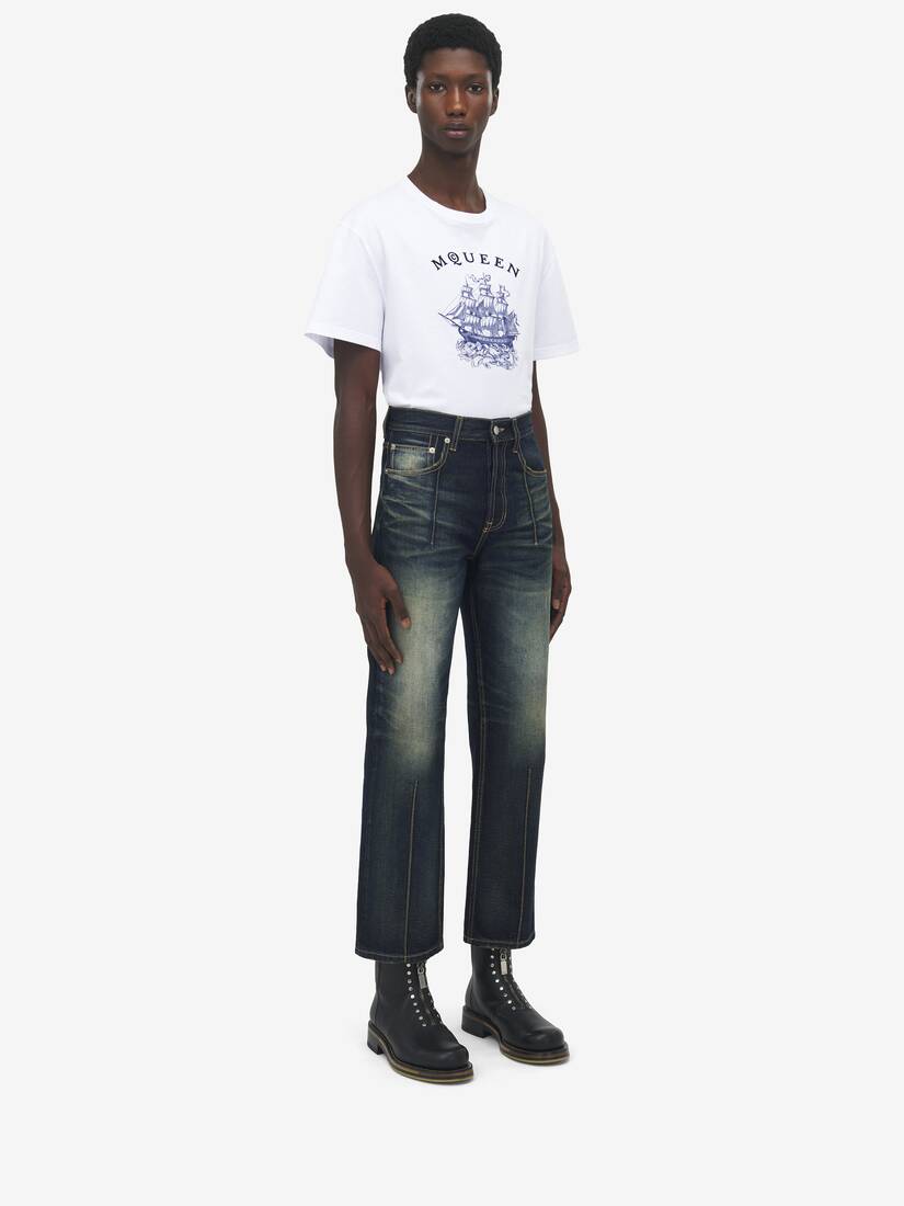 Darted Denim Jeans