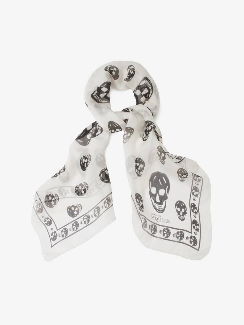 Classic Silk Chiffon Skull Scarf | Alexander McQueen - image 2