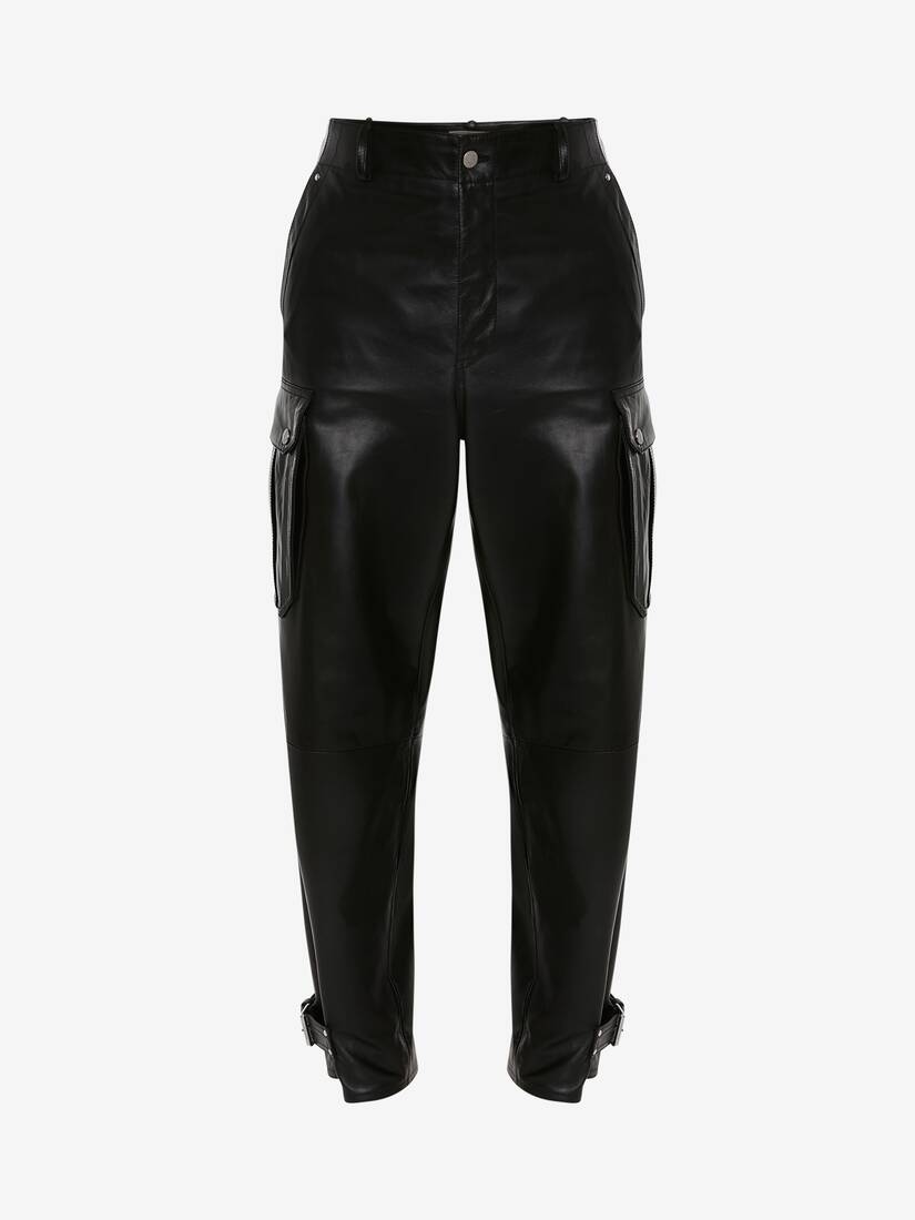 Leather cargo trousers